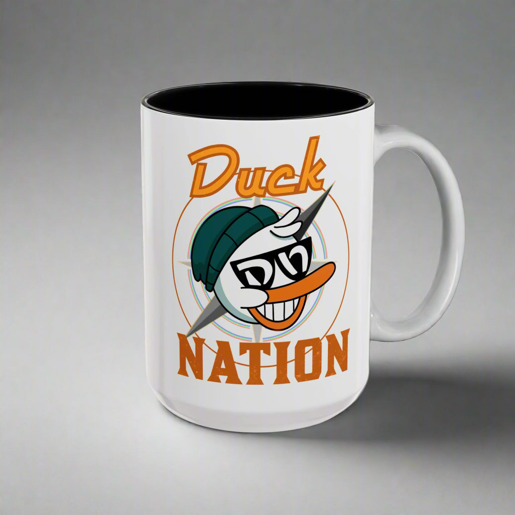 Duck Nation Coffee/Tea Mug - Colorful Ceramic Mug for Coffee/Tea Lovers who display an attitude to life.
