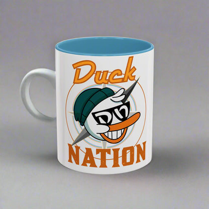 Duck Nation Coffee/Tea Mug - Colorful Ceramic Mug for Coffee/Tea Lovers who display an attitude to life.
