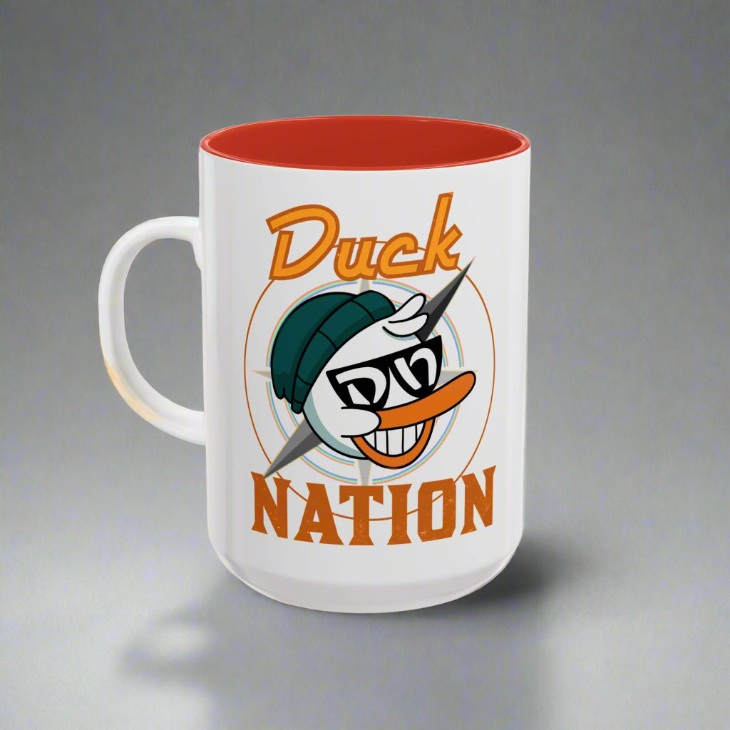 Duck Nation Coffee/Tea Mug - Colorful Ceramic Mug for Coffee/Tea Lovers who display an attitude to life.