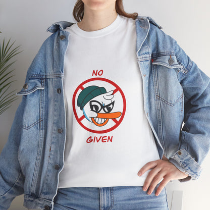 No Duck Given Unisex Heavy Cotton Tee with 'No Given' Graphic, Casual Wear, Funny Gift, Street Style, Everyday T-Shirt, Fashion Statement