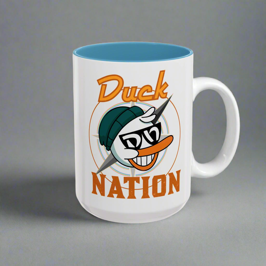 Duck Nation Coffee/Tea Mug - Colorful Ceramic Mug for Coffee/Tea Lovers who display an attitude to life.