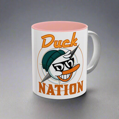 Duck Nation Coffee/Tea Mug - Colorful Ceramic Mug for Coffee/Tea Lovers who display an attitude to life.
