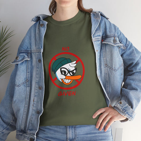 No Duck Given Unisex Heavy Cotton Tee with 'No Given' Graphic, Casual Wear, Funny Gift, Street Style, Everyday T-Shirt, Fashion Statement