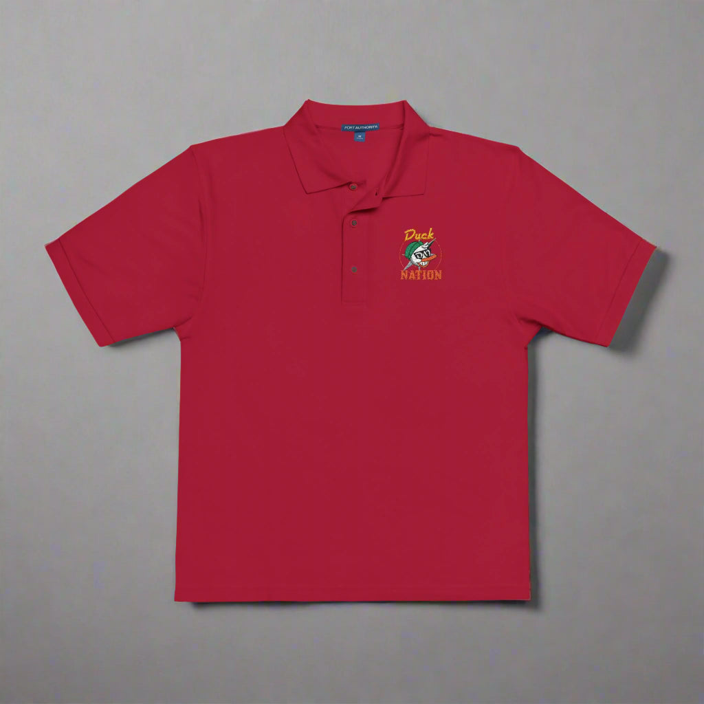 Duck Nation Embroidered Polo Shirt - Leader of the Flock whose feathers are never ruffled