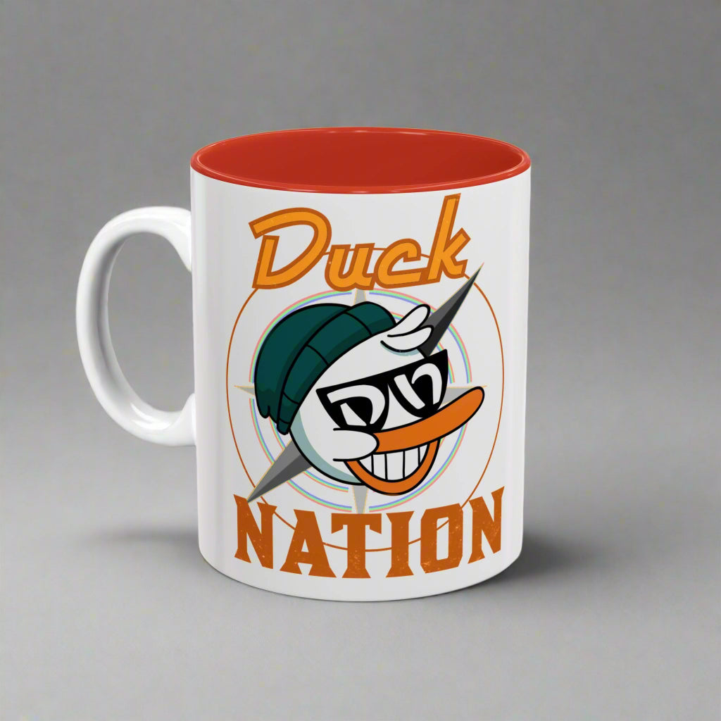 Duck Nation Coffee/Tea Mug - Colorful Ceramic Mug for Coffee/Tea Lovers who display an attitude to life.