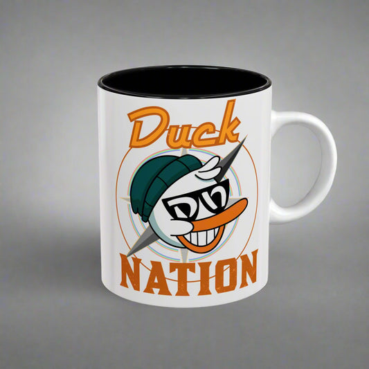 Duck Nation Coffee/Tea Mug - Colorful Ceramic Mug for Coffee/Tea Lovers who display an attitude to life.