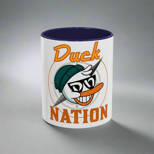 Duck Nation Coffee/Tea Mug - Colorful Ceramic Mug for Coffee/Tea Lovers who display an attitude to life.