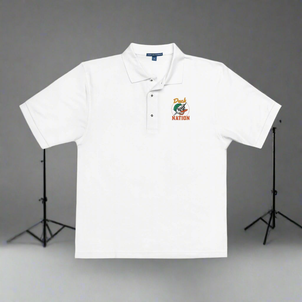 Duck Nation Embroidered Polo Shirt - Leader of the Flock whose feathers are never ruffled
